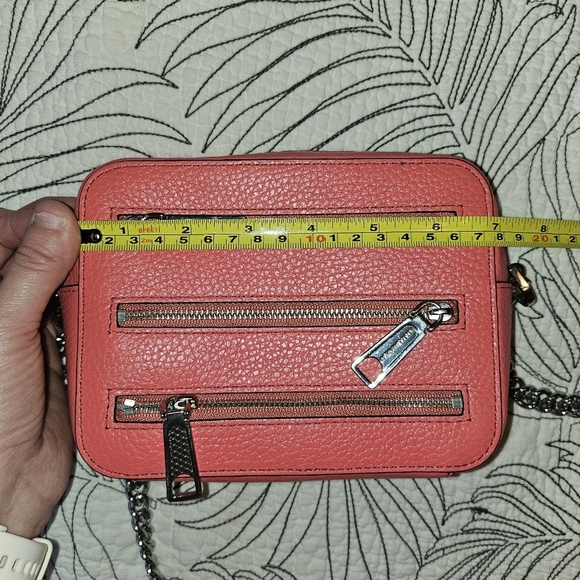 EUC Rebecca Minkoff Zip Moto Camera Bag Coral Pink - Picture 6 of 13